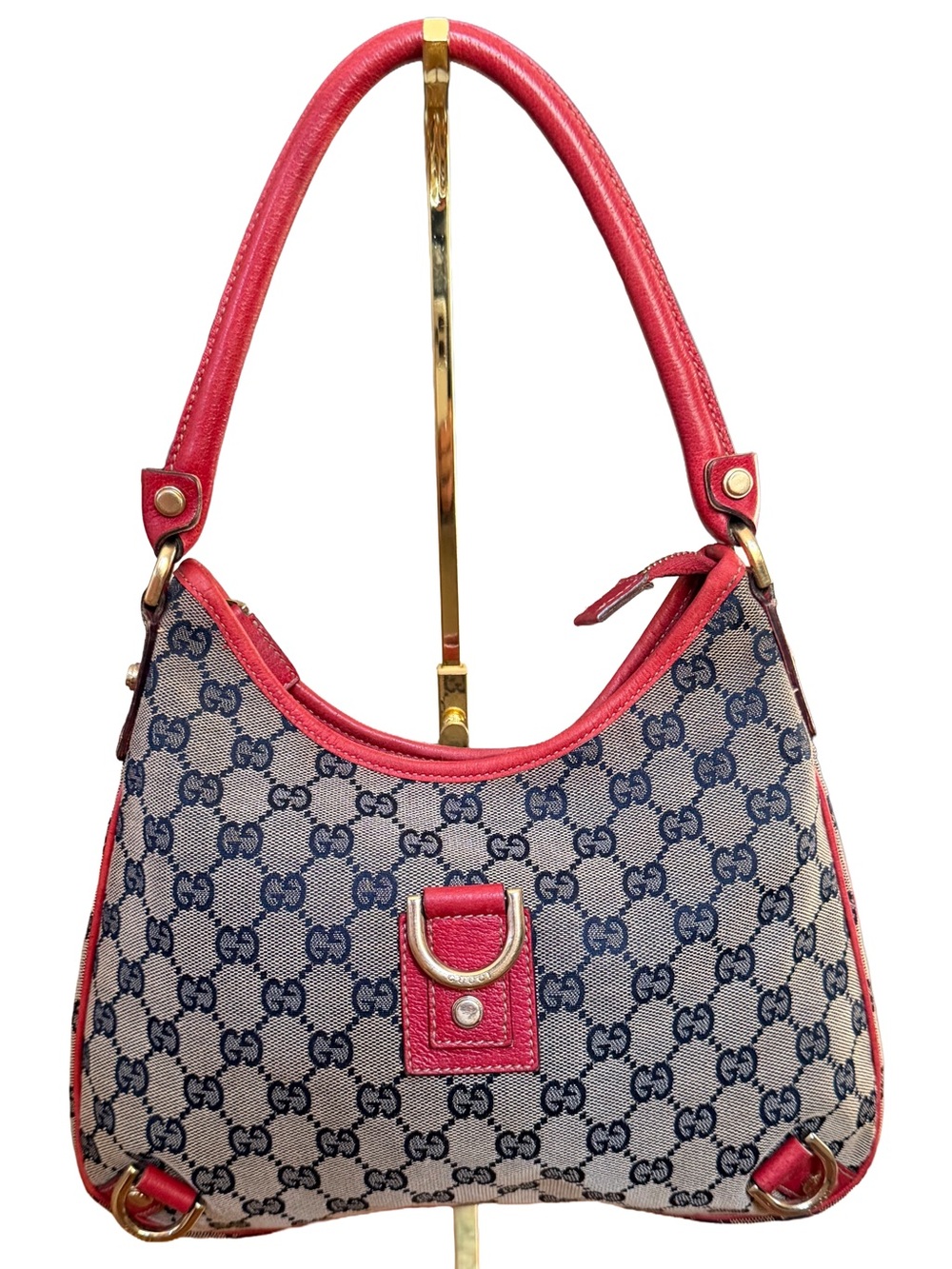 SOLD - Authentic Vintage Gucci Abbey Canvas D Ring Hobo COA included - Picture 1 of 16